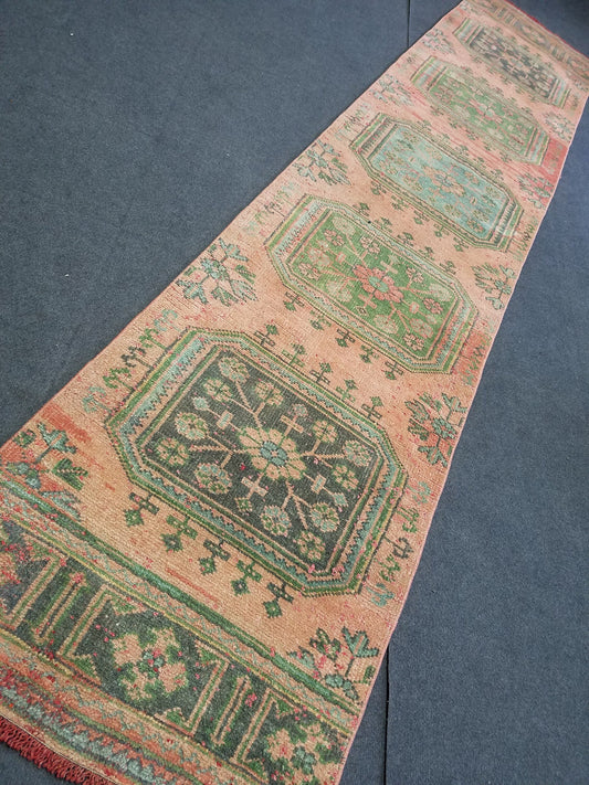 11'5x2'4 oushak turkish runner rug,turkish runner rug,oushak rug,vintage runner rug,kitchen runner rug,vintage oushak rug,