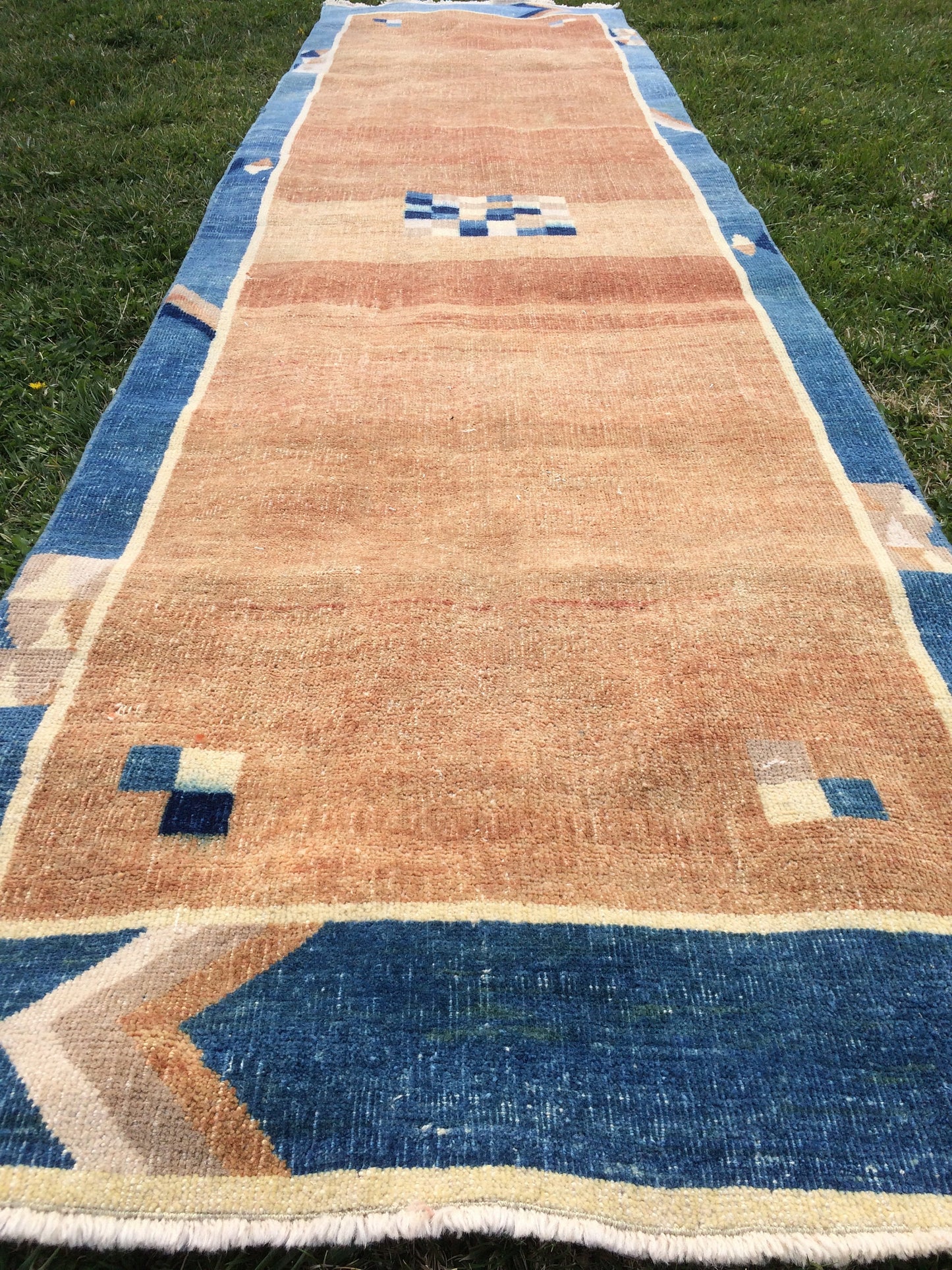 Oushak Runner Vintage RUNNER RUG Turkish Runner Rug, Bohemian Rug, Oushak Runner Rug, Earth Tone Runner Rug Wool Runner Hand Made Runner