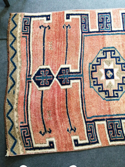 4.3 x 12.7 Large OUSHAK RUG TURKISH Oushak Rug Vintage Oushak Runner Rug Vintage Runner Rug Wool Oushak Rug Handmade Rug Hand Knotted Rug