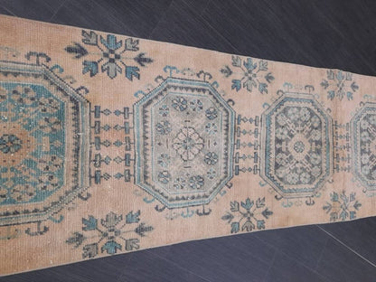Extra Long Turkish Runner Rug Long Vintage Runner Rug 2.6 x 21.2 Vintage Distresse Runner Extra Long Oriental Runner Muted XL Antique Runner