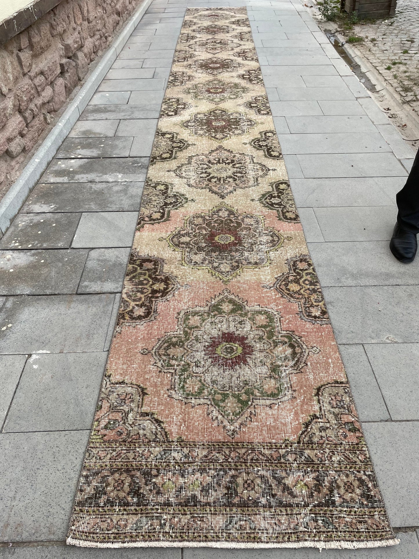 Wool Extra Long Turkish Runner Rug Very Long Oushak Runner 2.7 x 21.7 Rug Vintage Runner Rug XL Hand Knotted Runner Rug Staircase Runner rug