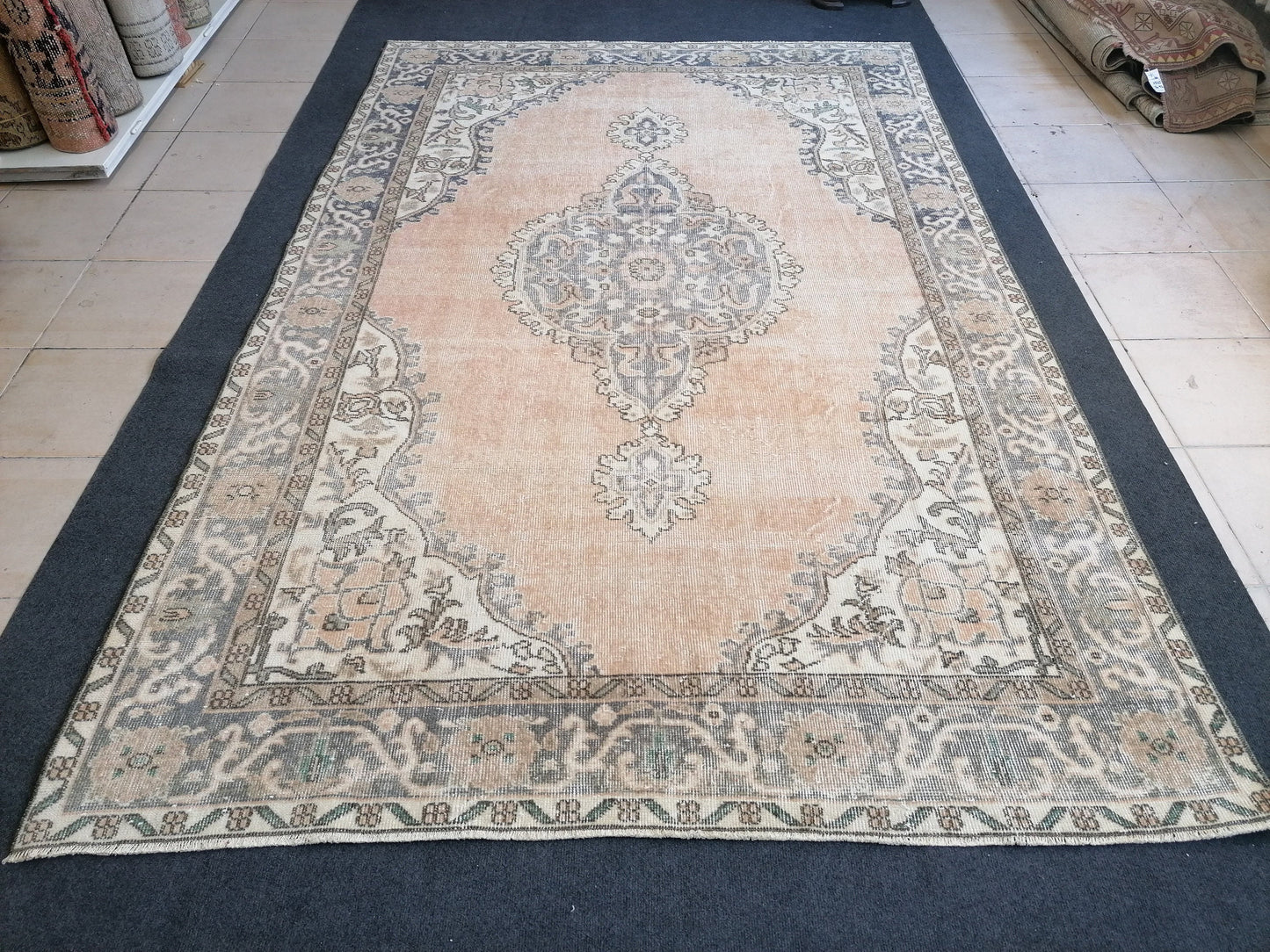 5.8 x 8.10 large oushak rug turkish rug vintage wool oushak rug handmade rugs