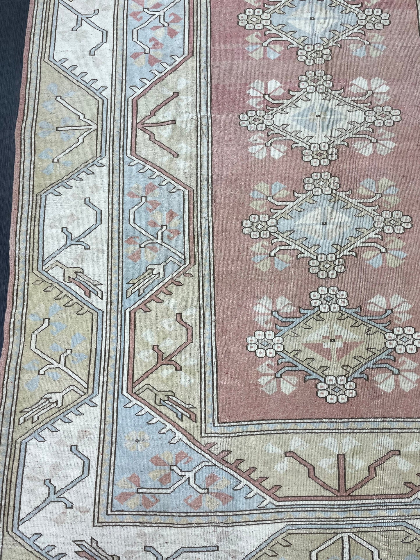 Muted Persian RUG 6.6 x 9.8 Turkish Oushak Rug Vintage Rug