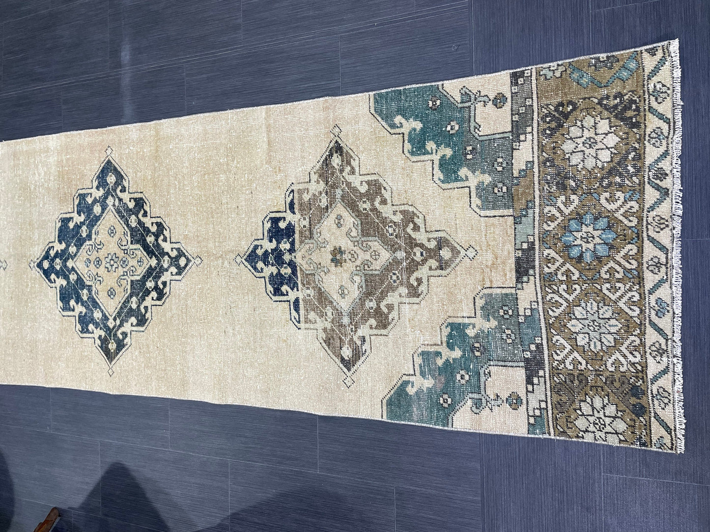 Antique Runner Rug 2.7 x 12.8 Persian Runner Rug Wool Oushak Rug Oushak Runner Rug Long Turkish Runner Rug Kitchen Runner Rug Hallway Runner