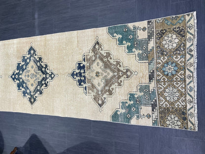 Antique Runner Rug 2.7 x 12.8 Persian Runner Rug Wool Oushak Rug Oushak Runner Rug Long Turkish Runner Rug Kitchen Runner Rug Hallway Runner