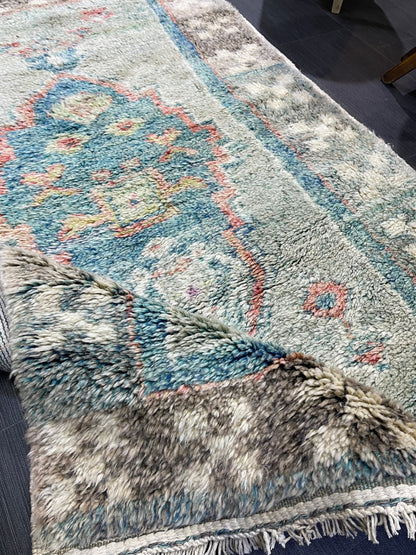 Antique Rug, Vintage Shaggy 3.7 x 5.9 Rug, High Wool Pile Rug,Plush Rug,Handmade Rug,Hand Knotted Rug,One Of A Kind Rug, Nomad Rug, Rear Rug