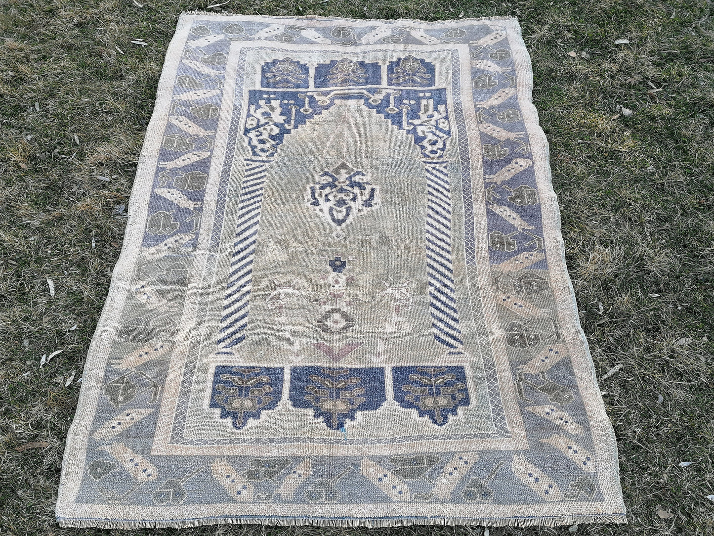 4'1x5'8 rug ,vintage green rug, rug, oushak turkish rug, kitchen rug, vintage anatolian unique hand made rug