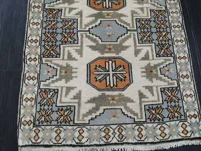 Hand Made Rugs 4.5 x 2.6 Vintage Turkish Rug OUSHAK RUG TURKISH Oushak Rug Vintage Oushak Runner Rug Small Vintage Rug