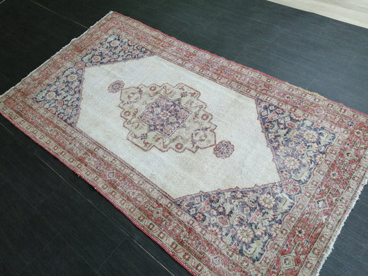 6.9 x 3.9 Rug Handmade Rug Oushak Rug, Rustic Rug Hand Knotted Rug, Rug Runner,Muted  Turkish Rug, Farmhouse Rug, Vintage Rug, Wool rug