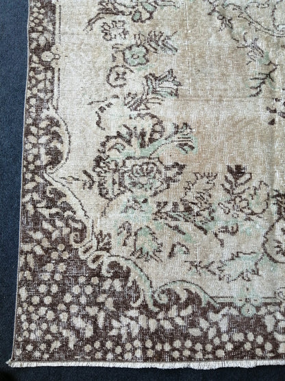 5.5 x 9.6 Muted Vintage Rugs TURKISH HAND MADE Rug Neutral Vintage Turkish Rugs  Oushak Rug Traditional Rug,  Oushak Rug,Vintage Neutral Rug