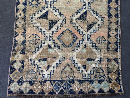Old Turkish Rug, Oushak Rug, Wool Oriental Blue Rug, Oushak Runner Rugs, Farmhouse Rug, Vintage Rug, Vintage Rug, Hand Made Rug