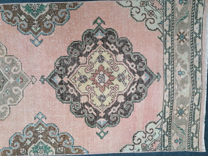 2'9x12'6 oushak turkish runner, vintage wool rug, hallway runner, vintage handmade runner, kitchen runner rug