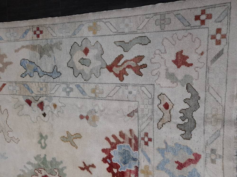 8.5 x 12 Muted Turkish RUG  TURKISH Oushak Rug Muted Oushak Rug Vintage Rug Wool Oushak 9x12 Rug Hand Made Rug Authentic Oushak Rug
