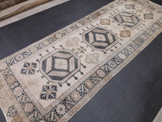 Muted Runner Rug Muted Turkish Runner Rug Vintage 4.5 x 13 Runner Rug Hallway Runner Rug Kitchen Runner Rug Oriental Runner Rug Wool Runner
