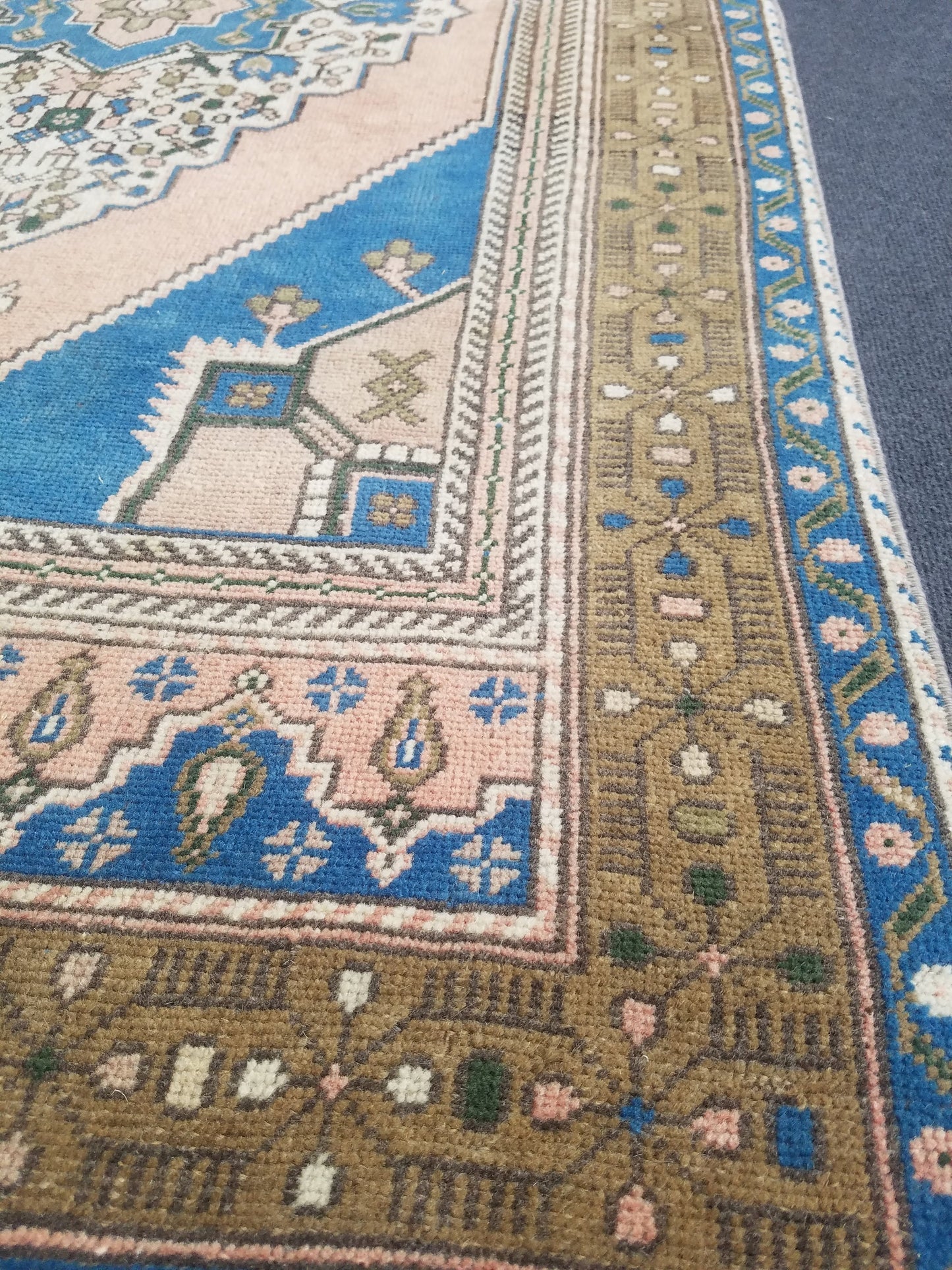 3.6 x 6.6 Turkish rug, vintage rug, vintage oushak rug, Hand Knotted Rug , Handmade Rug