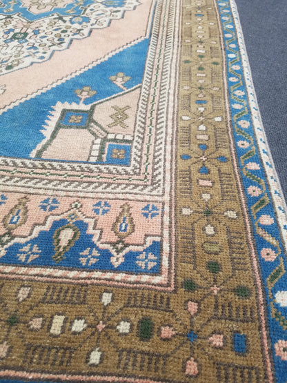 3.6 x 6.6 Turkish rug, vintage rug, vintage oushak rug, Hand Knotted Rug , Handmade Rug