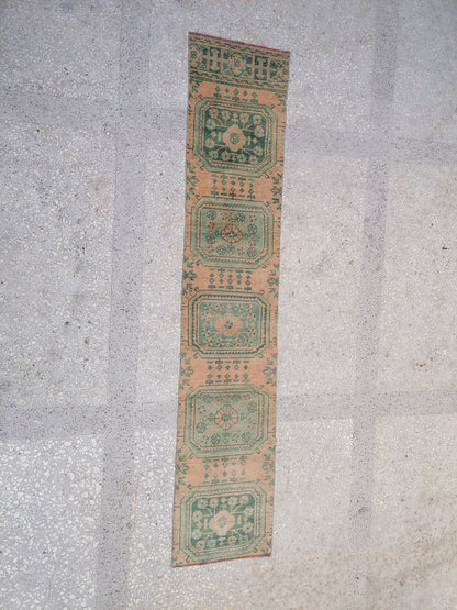 2x9'8 oushak turkish runner rug,turkish wool vintage handmade runner, kitchen runner rug