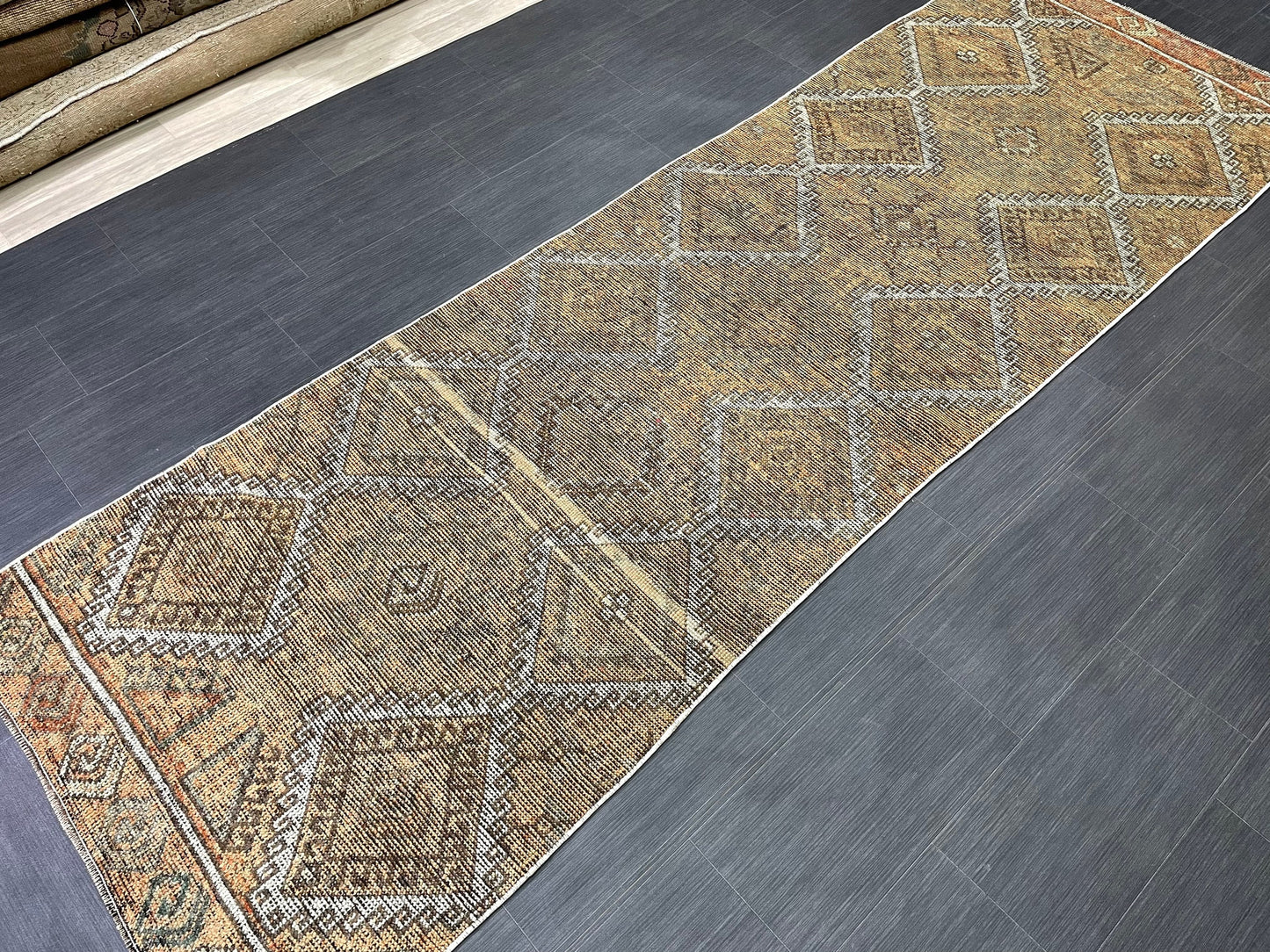 Antique Handmade Runner RUG 3.3 x 10.3 TURKISH Oushak Rug Vintage Runner Rug Vintage Runner Rug Wool Oushak Rug Hand Made Rug Vintage Rug