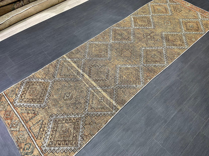 Antique Handmade Runner RUG 3.3 x 10.3 TURKISH Oushak Rug Vintage Runner Rug Vintage Runner Rug Wool Oushak Rug Hand Made Rug Vintage Rug