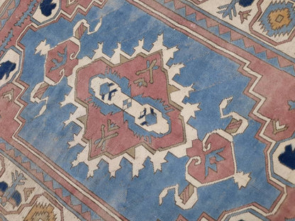 Blue Distressed Wool 5.6 x 7.8 RUG TURKISH Rug Vintage Oriental Rug Vintage Rug Oushak Rug Hand Made Rug Vintage Hand Knotted Turkish Rug