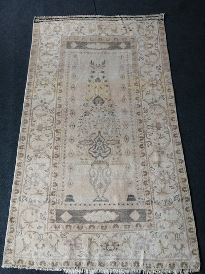 3.5 x 6 Rugs, Hand Made Rug, Oushak Rug, Rustic Rug, Bohemian Rug,  Turkish Rug, Farmhouse Rug, Vintage Rug, Wool rug Muted Oriental Rug