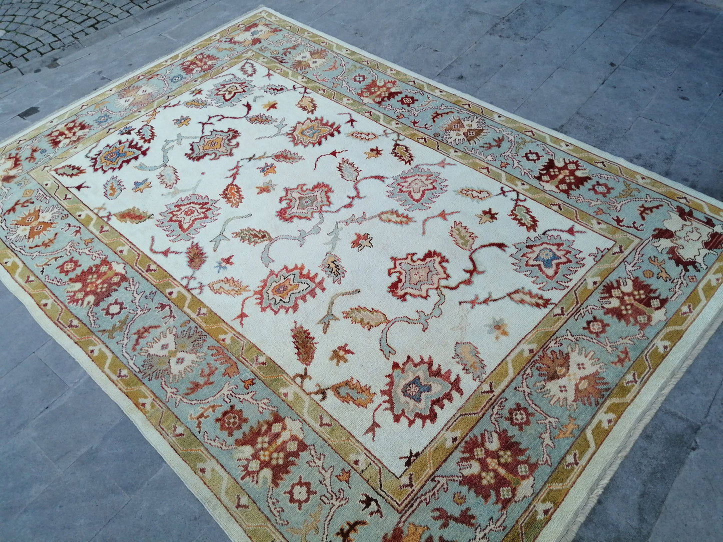 9 x 12.7 OUSHAK RUG, TURKISH Oushak Rug, Quality Wool Oushak  Rug, Rug, Wool Oushak Rug Hand Made Rugs Made In Turkey Oushak Rug 8x12 9x13