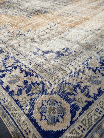 7.7 x 11 Large OUSHAK RUG TURKISH  Rug  Distressed   Rug Vintage Rug Wool Oushak Rug Hand Made Rug 8 by 11 Turkish Rug 8x11