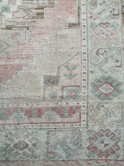 Muted Oushak Runner 4.8 x 10.5 Turkish Runner Rug Vintage Runner Rug Hallway Runner Rug Kitchen Runner Rug Wool Runner Rug Wool Oushak Rug