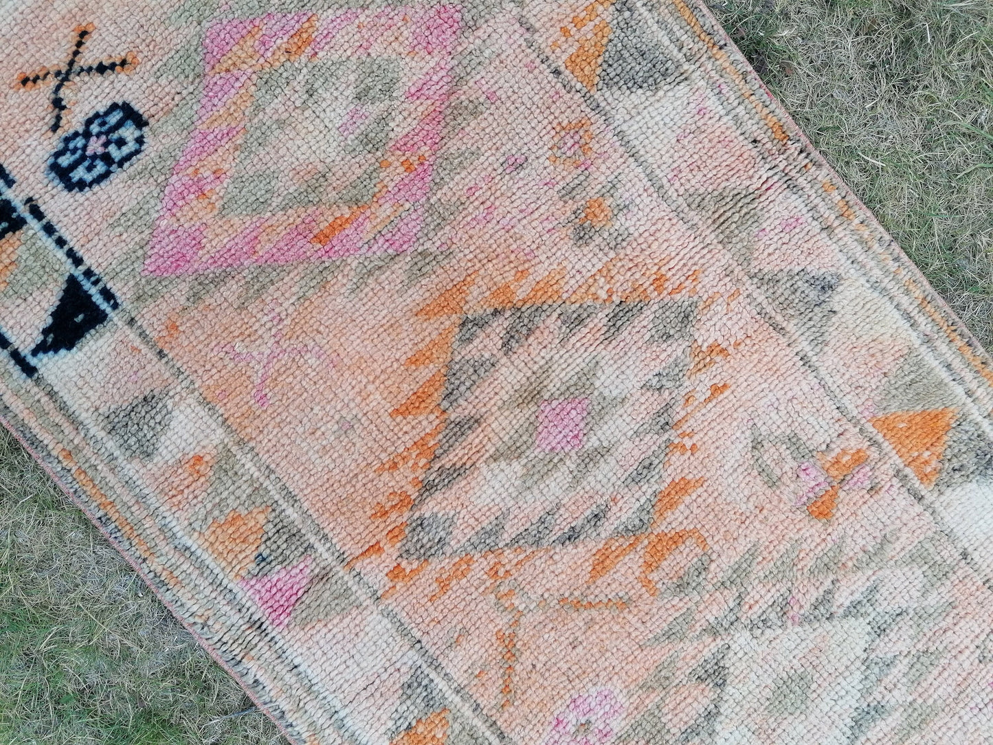 Vintage turkish runner rug, vintage runner rug, 2'9x11'9 hand made wool rug, kitchen rug, hallway runner rug,