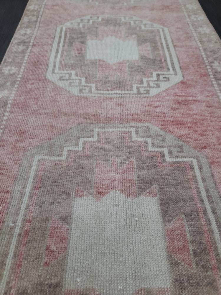 Muted Vintage Runner Rug 2.7 x 10.8 Muted Turkish Runner Rug Vintage Runner Rug Hallway Runner Rug Kitchen Runner Rug Hallway Runner Rug