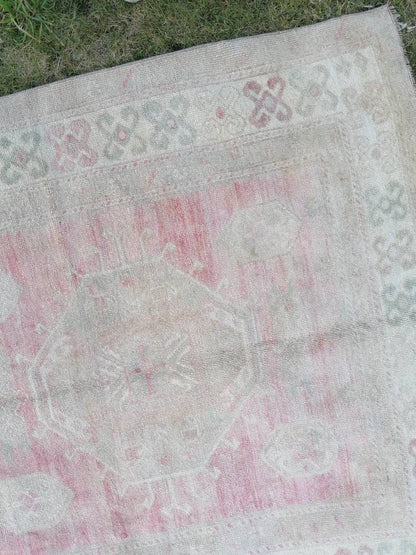 5 x 10.6 Vintage runner, oushak rug, hallway runner - handmade wool rug, kitchen runner rug,