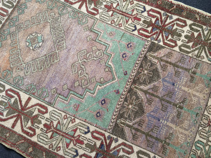 WOOL Oushak Rug Turkish Runner Rug Vintage  Rug Hallway  Rug Kitchen Rug Wool Nomad Rug Wool Oushak Rug Turkish Wool Oushak Rug 5.4 x 3.6