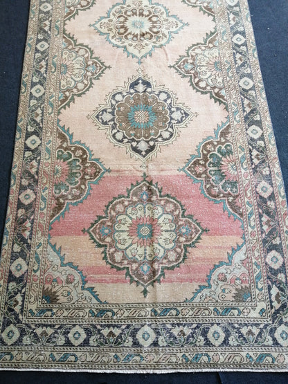 4.8 x 12.6 Oushak Runner Rug Turkish Runner Rug Vintage Runner Rug Hallway Runner Rug Kitchen Runner Rug Wool Runner Rug Wool Oriental  Rug