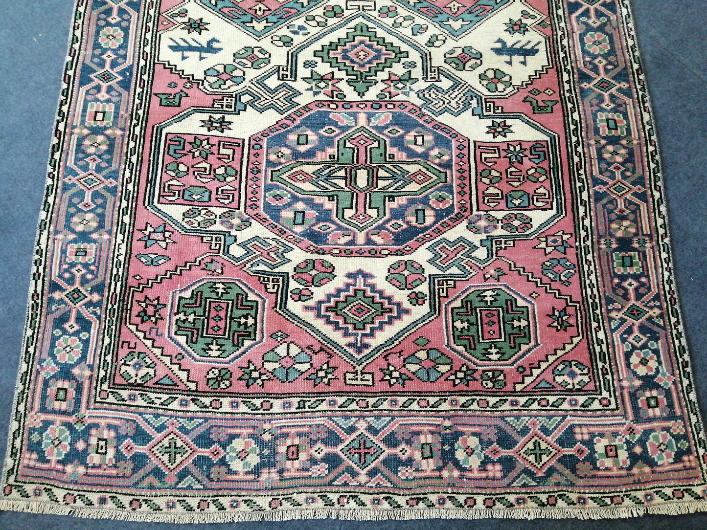 Turkish Rug Oushak 4.4 x 7.7 Rug, Oushak Rugs, Wool Oushak Rug, Oushak Runner Rugs, Runner Rug, Vintage Rug, Hand Made Rug