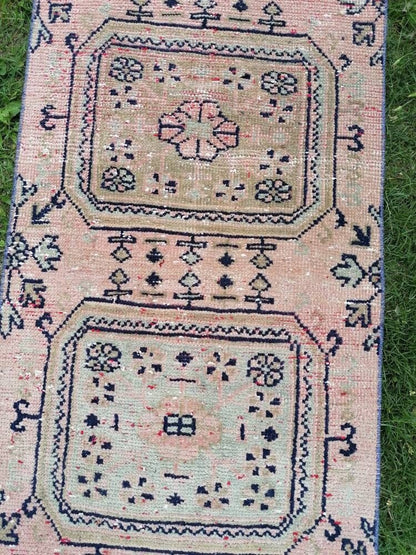 Long runner rug 2'3x20'8 vintage runner rug,vintage oushak runner rug,unique hand made rug, kitchen runner rug