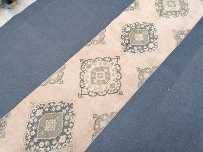 13'x2'8 runner rug, vintage turkish runner rug, oushak vintage runner rug, vintage runner rug,kitchen runner rug, vintage anatolian rug