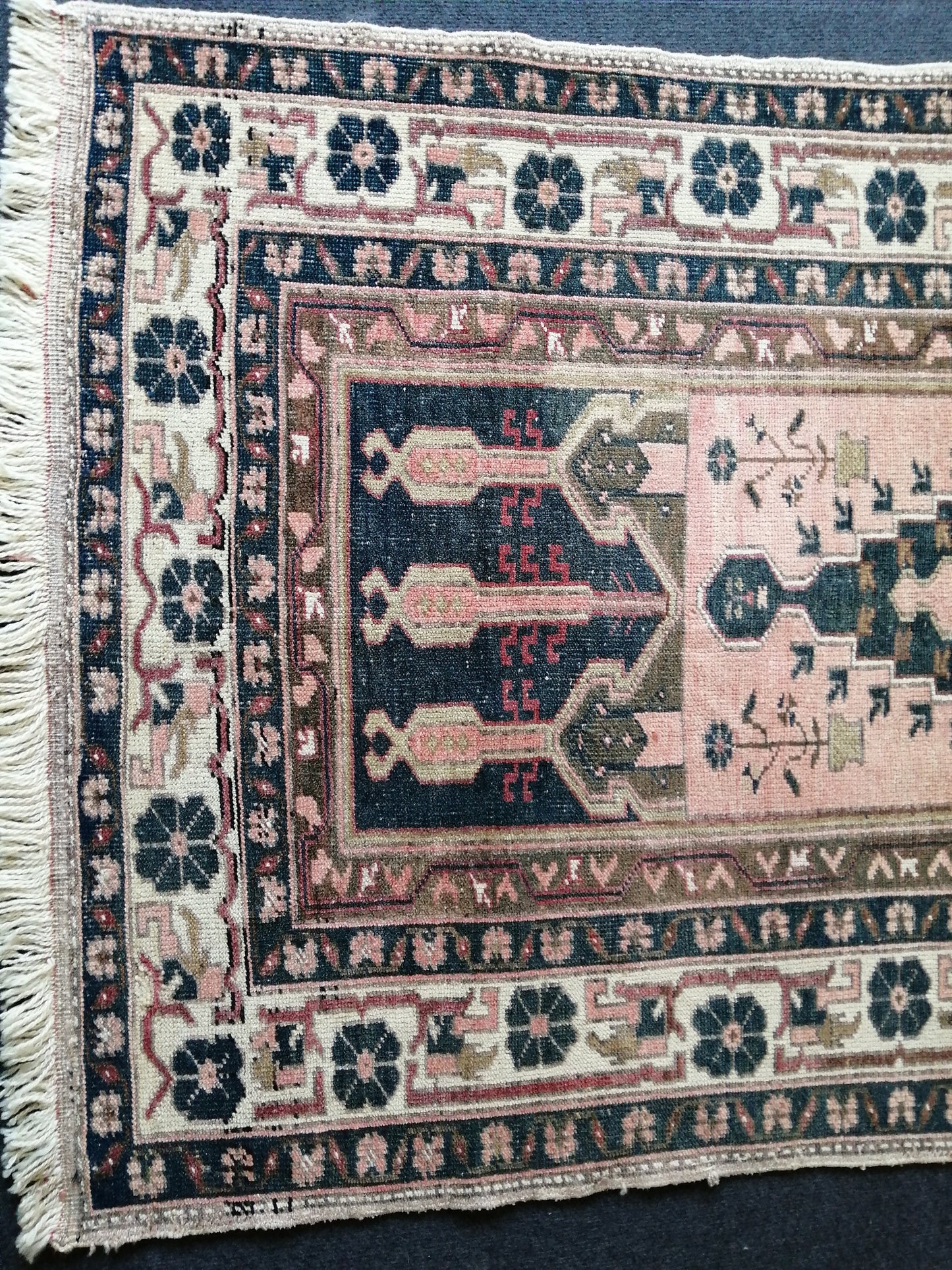 5 x 3.4 OUSHAK RUG TURKISH Oushak Rugs Vintage Oushak Runner Rug Vintage Runner Rug Wool Oushak Rug Hand Made Rugs Vintage Turkish Rug