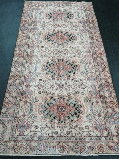 Muted Oriental Runner  8.3 x 4.3 Turkish Runner Rug Vintage Runner Rug Hallway Runner Rug Kitchen Runner Rug Persian Runner Rug