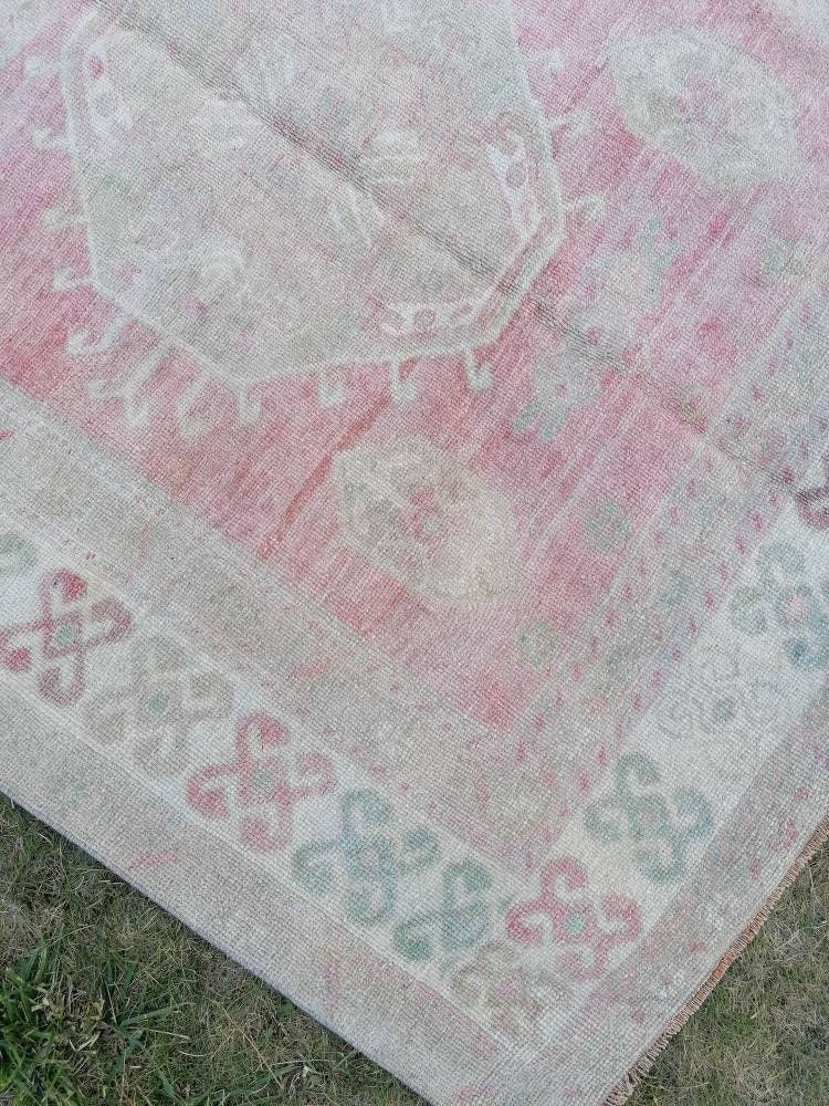 5 x 10.6 Vintage runner, oushak rug, hallway runner - handmade wool rug, kitchen runner rug,