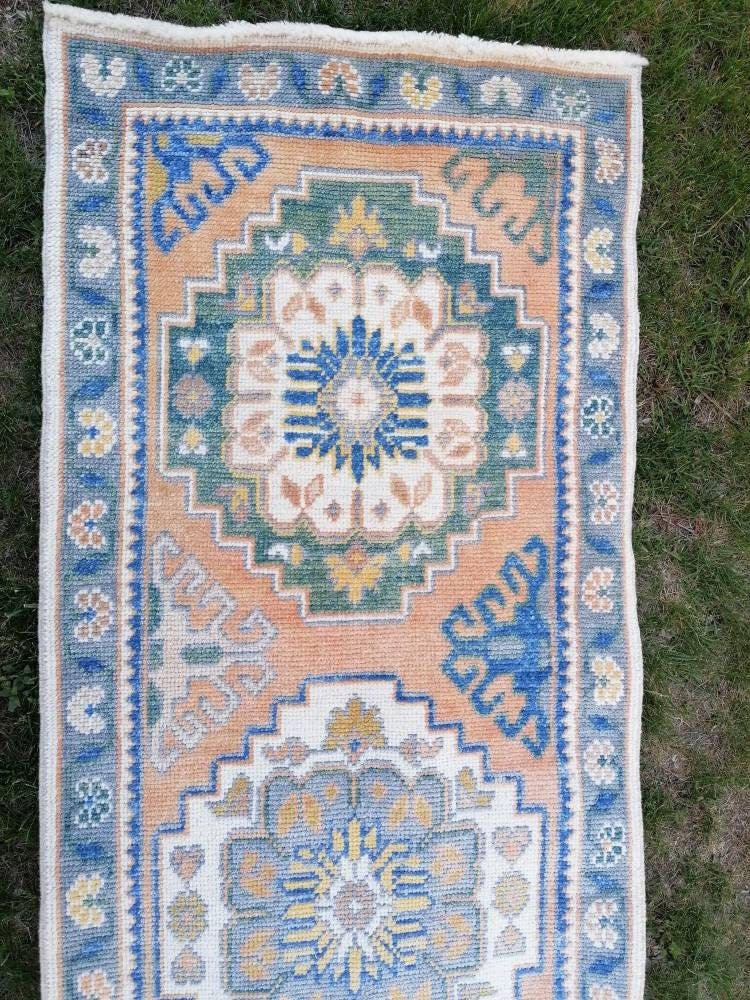 2'10x10'7 oushak turkish wool runner rug, new production oushak handmade rug, living room rug, bohemian rug