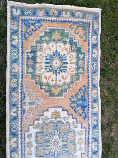 2'10x10'7 oushak turkish wool runner rug, new production oushak handmade rug, living room rug, bohemian rug