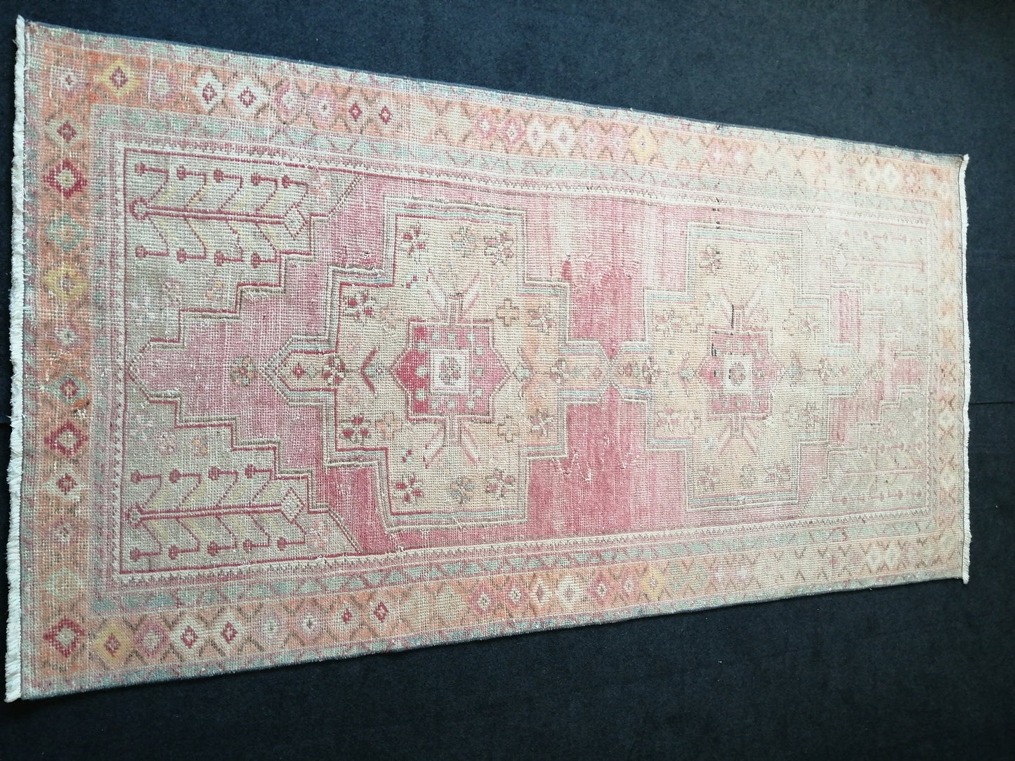 8.4 x 4.3 Turkish Rug, Oushak Rug, Oushak Rugs, Wool Oushak Rug, Oushak Runner Rugs, Runner Rug, Vintage Rug, Hand Made Rug