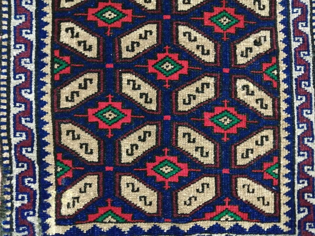 Twin Vintage Rug Mini Rug Navy Oushak Rug Small Area Rug Pair Turkish Rug Hand Made Rug A Pair Small Rug Twin Oriental Rug