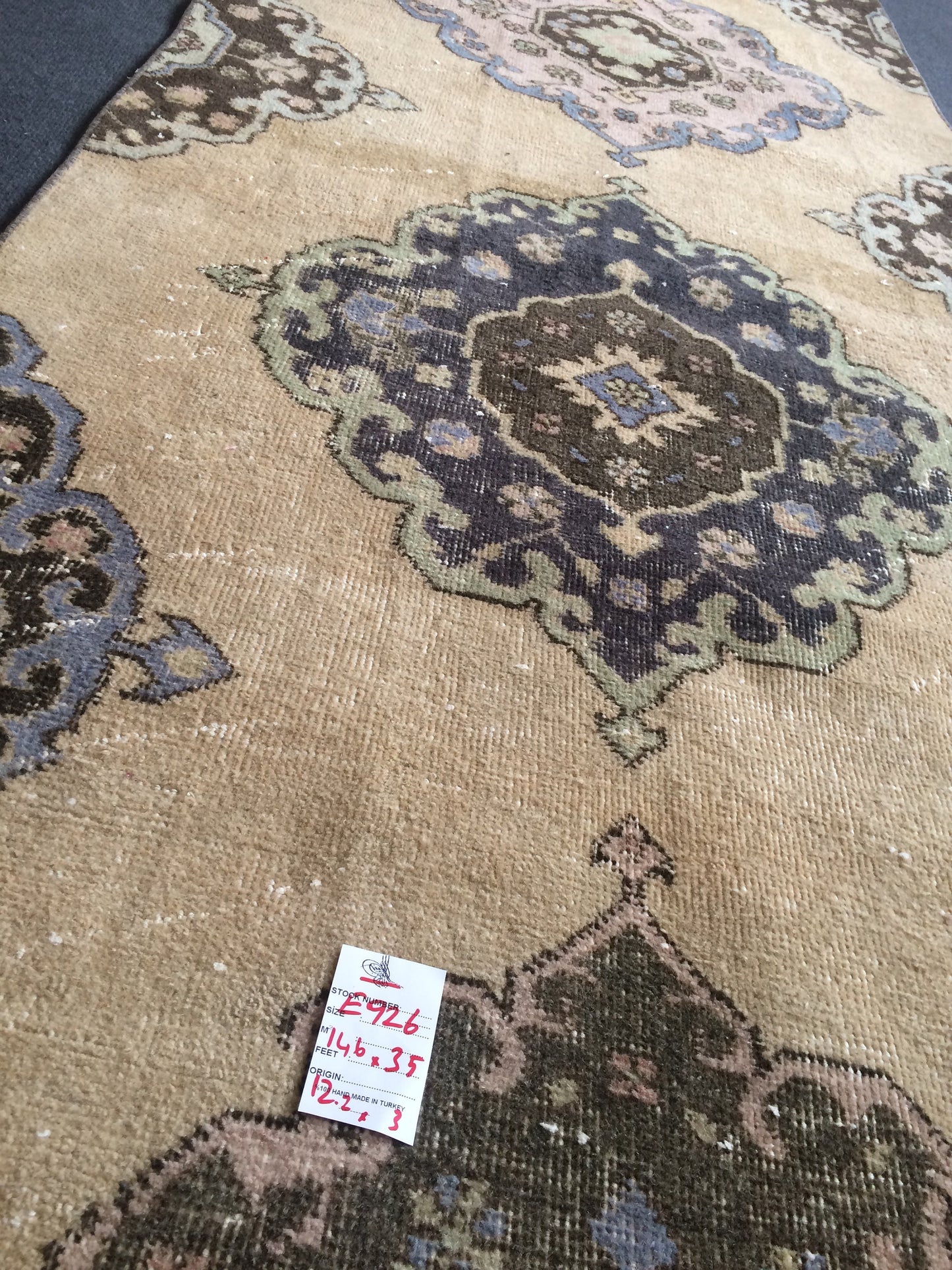 12.2 x 3 Oushak Runner Rug Turkish Runner Rug Vintage Runner Rug Hallway Runner Rug Kitchen Runner Rug Wool Runner Rug Oushak Runner