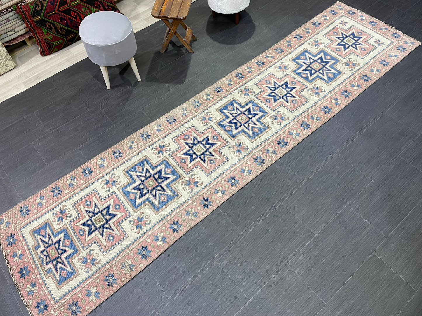 Vintage Persian Runner Rug 2.5 x 10.4 Antique Runner Rug Handmade Runner Staircase Runner Distressed Runner Wool Runner Rug Oriental Runner