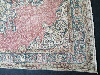 10.3 x 6.9 Vintage Rug, Oushak Rug, Turkish Rug, Livingroom Rug, Kitchen Rug, Handmade Wool Rug, Hand Knotted Rug