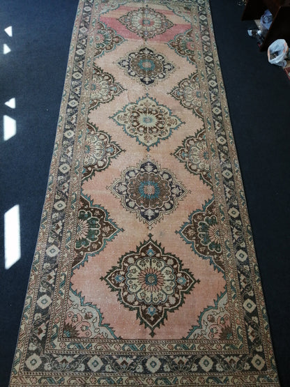 4.8 x 12.6 Oushak Runner Rug Turkish Runner Rug Vintage Runner Rug Hallway Runner Rug Kitchen Runner Rug Wool Runner Rug Wool Oriental  Rug