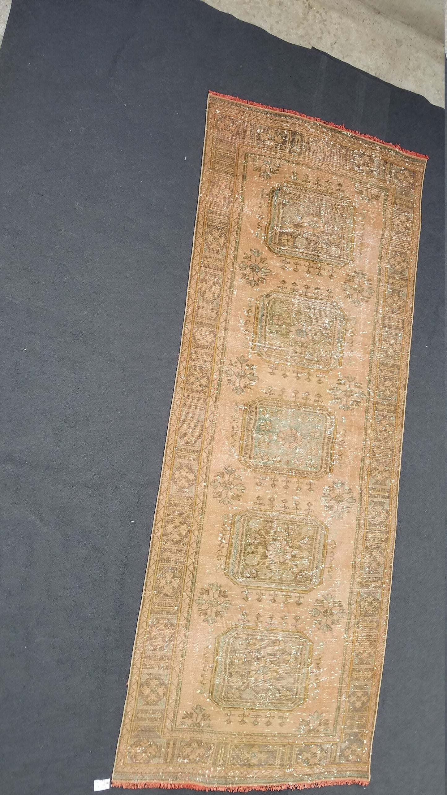 Oushak turkish rug, vintage rug, vintage oushak rug, vintage anatolian rug,unique hand made rug,kitchen rug  10'8x4'6