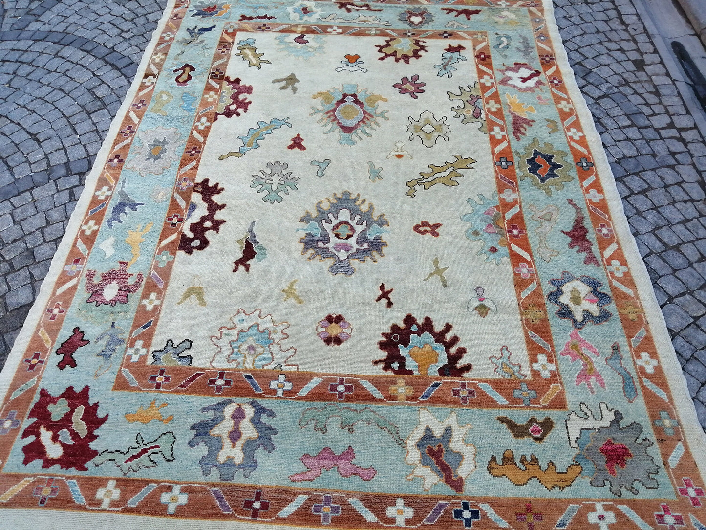 9 by 12 OUSHAK RUG TURKISH Oushak Rug Vintage Oriental Rug  Wool Handmade 9x12 Rug Hand Knotte Rug Hand Made Rugs, Made In Turkey Oushak Rug
