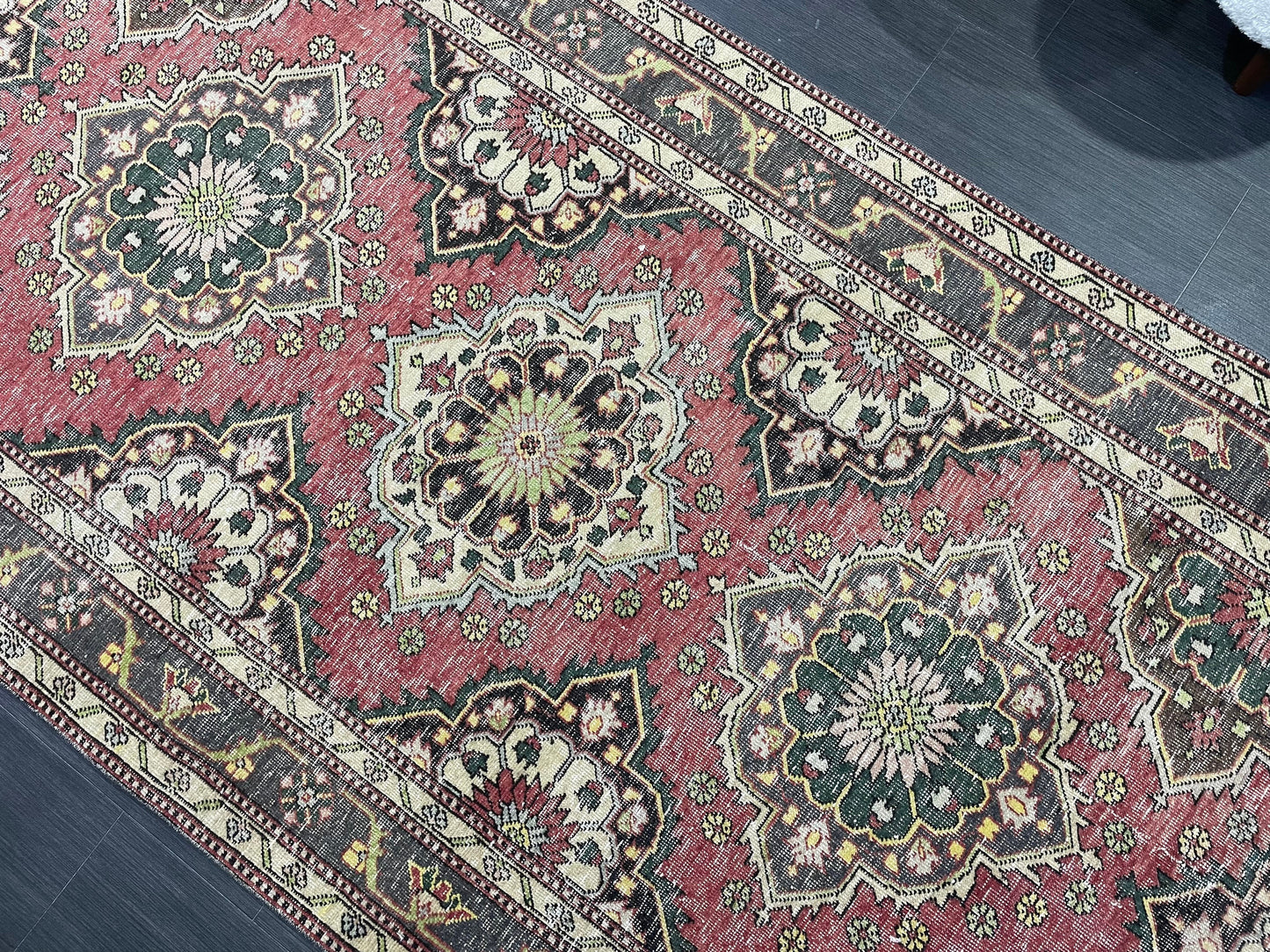 Turkish Runner Rug, Turkish Runner 4.7 x 12.3 Rug, Vintage Runner Rug, Hallway Runner Rug Kitchen Runner Rug, Wool Runner Rug Persian Rug